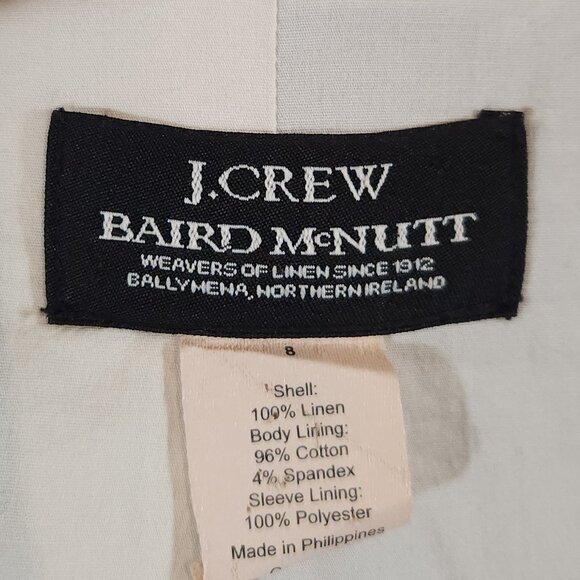 J. Crew Baird McNutt Cropped Irish Linen Jacket in Navy Blue Workwear Women's 8 - Picture 11 of 11